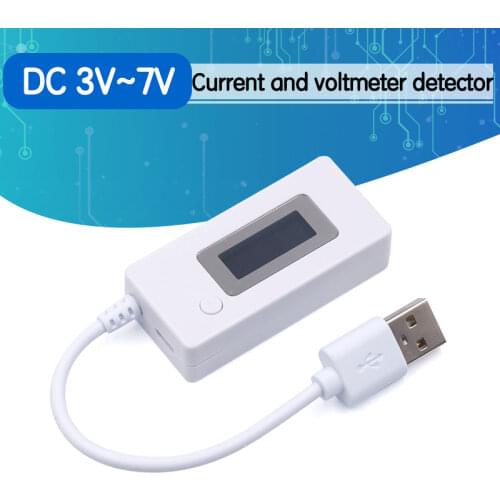 LCD USB Detector Voltmeter Ammeter Mobile Power Charger Capacity Tester Meter Voltage Current Charging Monitor 3V-7V DC 3-7V