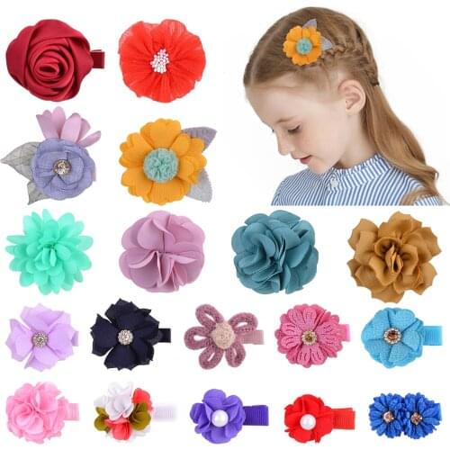 1 Piece 2 Inches Small Flowers Camellia Rose Hair Clip for Kids Girls Boutique Hairgrips NEW Handmade Barrettes Hair Accessories