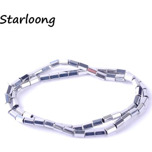 1pack/lot 4.4*6mm Natural stone bright multicolor Hexahedral shape loose hematite beads for DIY jewelry necklace bracelet making