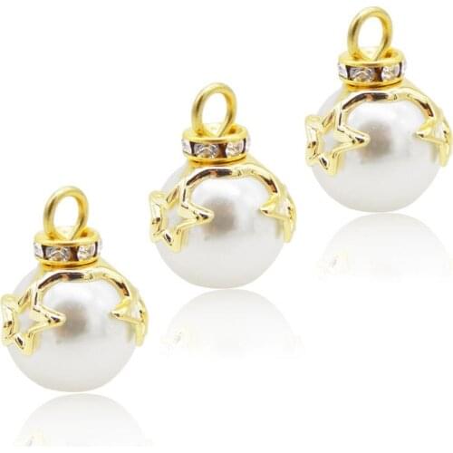 10pcs Artificial Pearls Charms Bracelet Necklace Pendant For Women Handmade Earrings Jewelry Making Findings 23*16mm