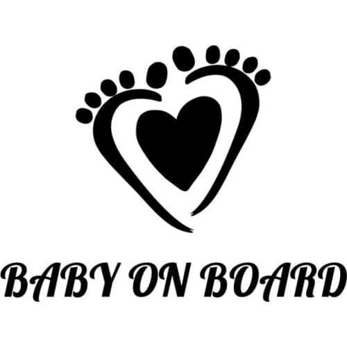 18X13.3CM Love Foot Print Whole Body Decoration Decal BABY ON BOARD Warning Car Sticker
