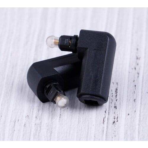 2pcs 90 Degree Digital Optical Audio Cable Adapter Male to Female Right Angle 360 Rotates for Toslink Optical Cable TV Adapter