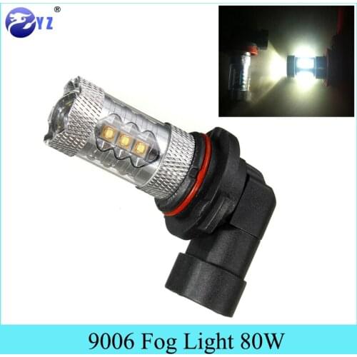 2 Pcs 9006 HB4 fog light 80W Cree Chips LED Fog Lamp headlight Bulb Auto lights 12V 6000K xeno White car styling foglight