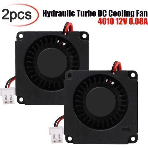 2pcs Brushless DC Cooling Fan 40mm x 40mm x 10mm 4010 5V 12V 24V 0.08A 3D Printer Fan Hydraulic Turbo Cooling Fan for 3D Printer