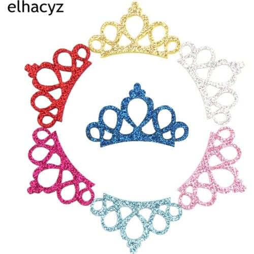 30pcs/lot NEW Pretty Glitter Felt Princess Handmade DIY Crown Hot-sale Kids Girl DIY Hair Accessories for Headband Craft