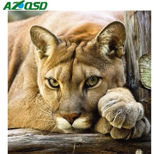 AZQSD Diamond Painting Leopard Mosaic Diamond Embroidery Animal Cross Stitch Handmade 5d Home Decor Gift Full Square/Round Drill