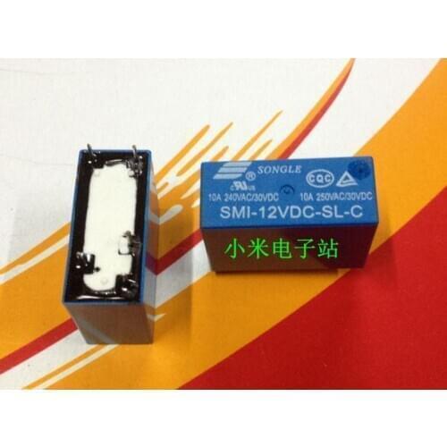 Free shipping new relay SMI-12VDC-SL-C 12V DIP5 10A 250VAC 14F 10pcs/lot