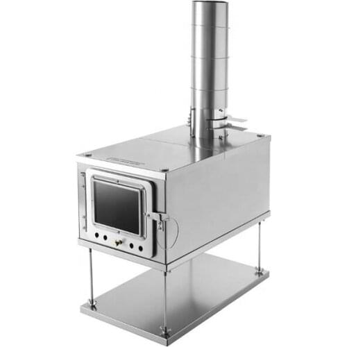 Quick Folding Titanium Tent Stove Includes Chimney Pipe Ultralight 2 Pound Titanium Wood Burning Stove for Tents and Shelters