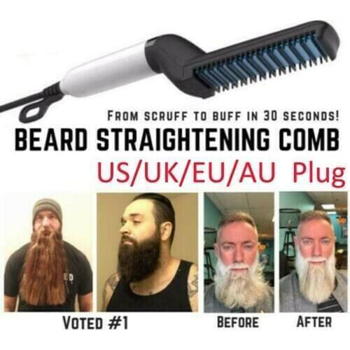 Quick Beard Straightener Multifunctional Hair Comb Curling Curler Show Cap Men