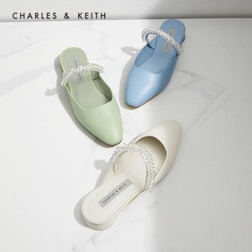 CHARLES＆KEITH New Arrival for Summer 2021 CK1-70920070 Ladies beaded low heel mules