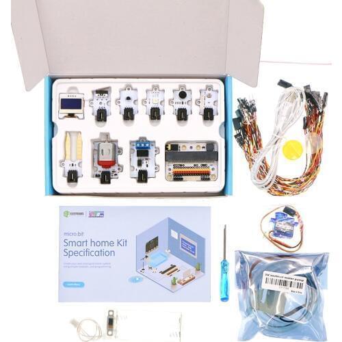 For micro:bit Smart Home Kit (TMP36 Temperature Sensor, Sound /Crash Sensor, Servo, Motor ect.), for Kids Programming MB0018