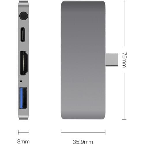 Beeste USB3.0 PD fast charging 3.5mm audio docking Station 4 port USB-c Hub for Macbook ipad pro