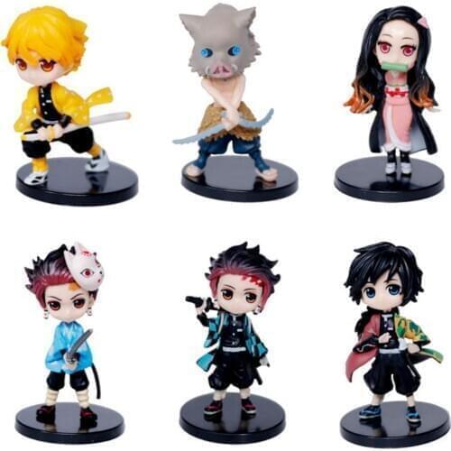 1 pcs Kimetsu no Yaiba Action FIgures Anime Statue Demon Slayer Model Kamado Tanjirou Hashibira Inosuke Agatsuma Zenitsu Kid Toy