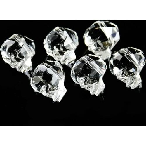 20mm 5PCS Skull Crystal Beads Suncatcher Crystal Prisms Faceted Skull Crystal Charms Skull Head DIY Bracelet Jewelry Accessories