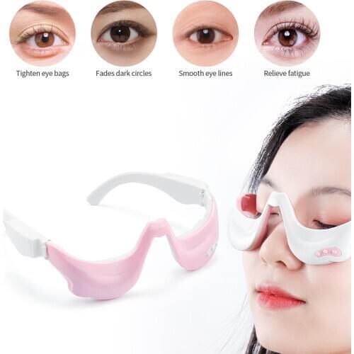 EMS Micro Current Pulse Eye Massager Heating Therapy Fades Dark Circle Tighte Eye Skin Blood Circulation Eye Care Beauty Device
