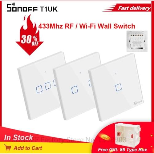Itead SONOFF TX T1UK Wifi Light Switch Wireless Wall Light Switch Timer Switch Smart Home Automation eWelink App Remote Control