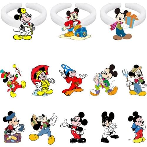 Disney Creative Design Mickey Mouse Mickey Ring Epoxy Ring Cute Play Image Acrylic Ring Jewelry For Friends