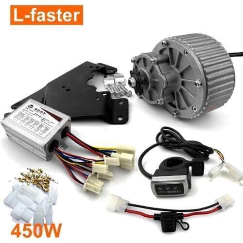 450W Electric Brush Motor And Controller And Thumb Throttle Battery Voltage Display Unite motor MY1018 Economic Electric Motor