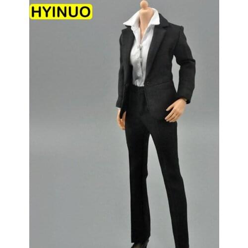 1/6 Scale Female Black Professional Suit Women Business Attire Formal Wear Clothes Clothing Set For12"Action Figure Female Body