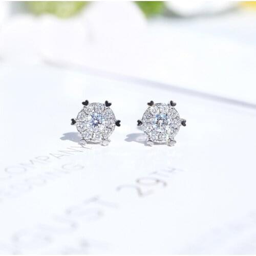 Fashion Mini Zircon Snowflake Stud Earrings Diamond 925 Silver Jewelry Birthday Gift Lady Stud Earrings Designer Jewelry
