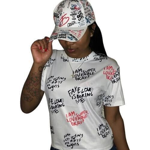 Fashion Letter Print Casual Women Tees Top O Neck Short Sleeve 2020 Wholesale Loose Streetwear Sports Cycling Lady T Shirt