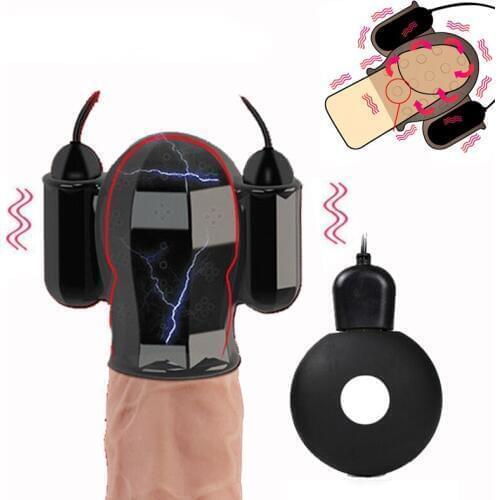 Male Vibrating Glans Stimulator Penis Sleeve Dildo Vibrator Penis Extender Massage Masturbator Bullet Vibrator Sex Toys for Men