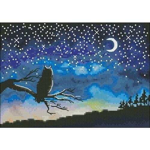 Night owl patterns Counted Cross Stitch 11CT 14CT 18CT DIY Chinese Cross Stitch Kits Embroidery Needlework Sets