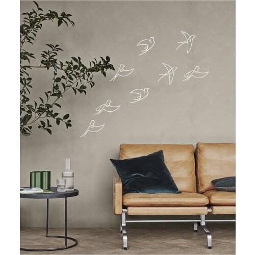 Flying Birds Set 8'li Wall Decor, Metal Decorative Wall Accessory