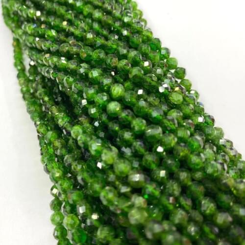 Natural Chrome Diopside 2 3mm faceted seed loose Beads for needlework Genuine perlas make up DIY For Jewelry making bracelet nec