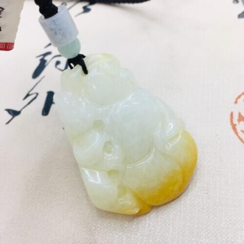 Pure natural topaz handmade large two-color three-dimensional retro curved dragon pendant with hand-woven simple necklace men an