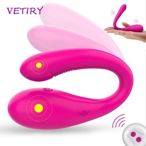 Wearable U Shape Wireless Vibrators For Couples Remote Control Double Vibrator Dildo G Spot Stimulator Sex Toys For Woman