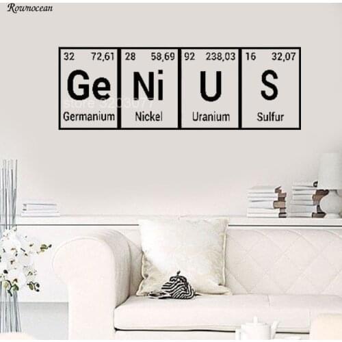 Periodic Table Element Chemistry Class Art Wall Sticker Classroom Decor Vinyl Decal Teens Bedroom Self adhesive Mural SK25