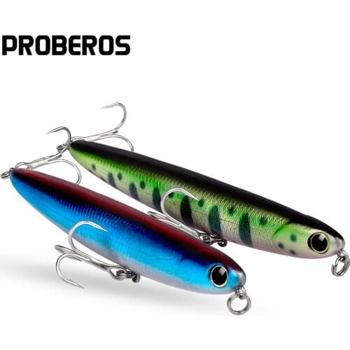 PROBEROS 1PCS Pencil Floating Fishing Lure 11cm-13g Long Throw Isca Artificial Hard Bait Noisy Design Topwater Bait Pesca Tackle
