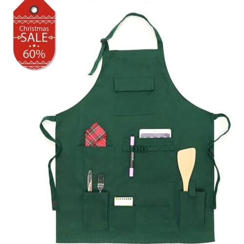 Working&Fashion Design Printing Canvas Chef Apron Eco-friendly Kitchen Aprons with Pockets