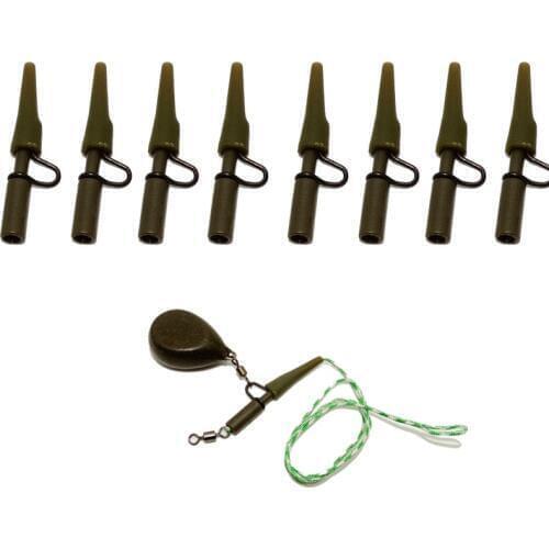 10/20 Pcs Fishing Terminal Tackle Safety Lead Clips with Pins Tail Rubber Tubes Carp Fishing Tackle Tools Fishing Swing Snap