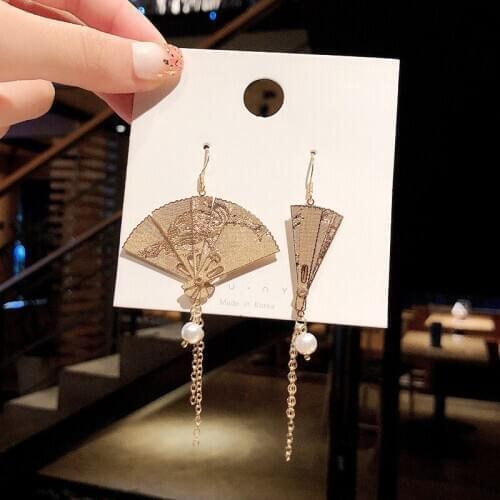 New fashion Chinese style ethnic retro earrings womens long tassel fairy earrings pendant all-match high grade sense earrings