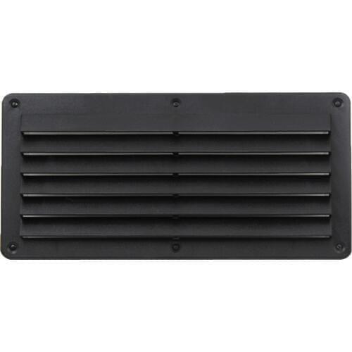 ABS Plastic Stamped Louvered Vent for Marine Boat Yacht Caravan - Rectangular - 26x12.5cm/ 10.24''x 8.5'', Black