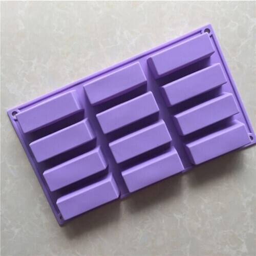 Pastry and Bakery Accessories 12 Even Small Square Soap Silicone Soap Mold Food Grade Soft Easy To Release DIY Tray Cake Mold