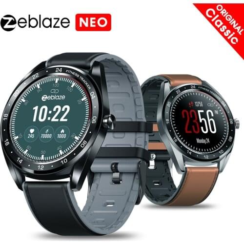 Zeblaze NEO Smart Watch 1.3" IPS Screen Wristwatch Heart Rate Blood Pressure Monitor Stopwatch Remote Camera Smartwatch Men