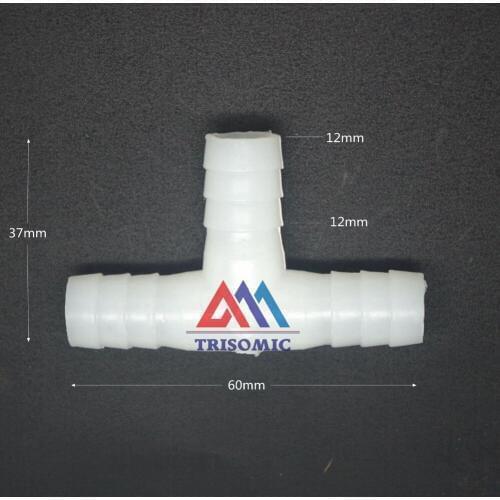 12mm T tpye equant Connector Equal Tube Joiner Material PE Plastic Fitting Fish Tank Airline Aquarium