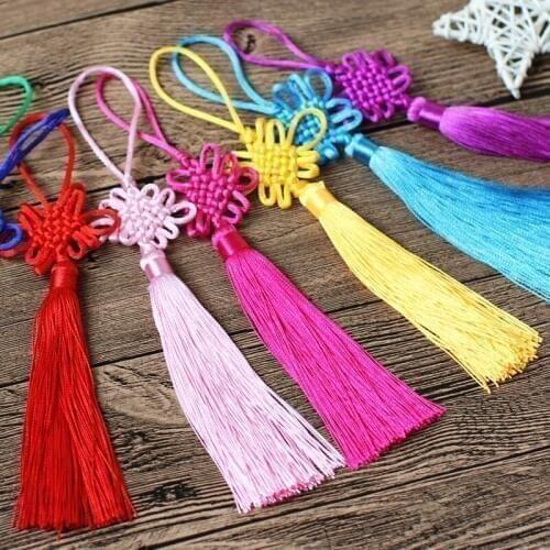 5pcs/lot China Traditional Ornaments Red Chinese Knotting Hand-woven Tassel Hanging Car Decoration China Lucky Unique Gift