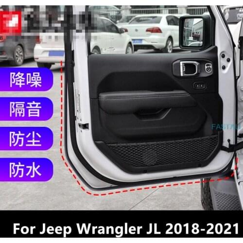 For Jeep Wrangler JL 2018-2021 Car door seal sound insulation and dustproof decorative rubber strip modified accessories