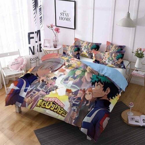 2/3 Piece Custom My Hero Academy Duvet Cover Set Funny Girls Boys Kids Children Bedding Set Twin Full Queen King Bed Linen Sets