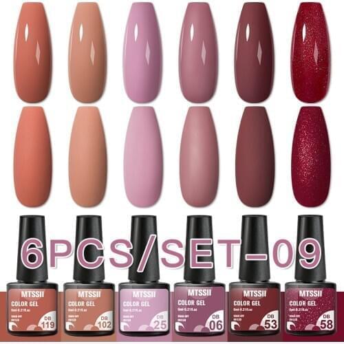 6/2/3PCS/SET Color Nail Gel Polish Set Kits Base Top Coat Varnish Soak Off UV Gel LED Semi Permanent All For Manicure Nail Ar