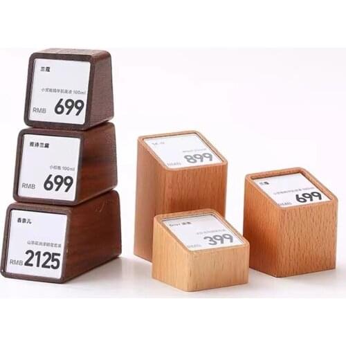 Acrylic Price Tag Paper Holder Display Stand Table Mini Price Cubes Jewelry Label Sign Watch Tag