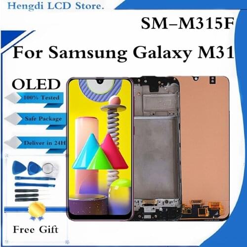 AMOLED For Samsung Galaxy M31 LCD M315 M315F SM-M315F LCD Display Touch Screen Digitizer Assembly Repair Parts