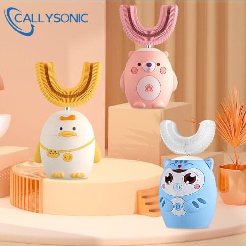 CALLYSONIC Smart 360 Degress U Sonic Electric Toothbrush Kids Silicone Automatic Ultrasonic Tooth Brush Children Teeth Brush