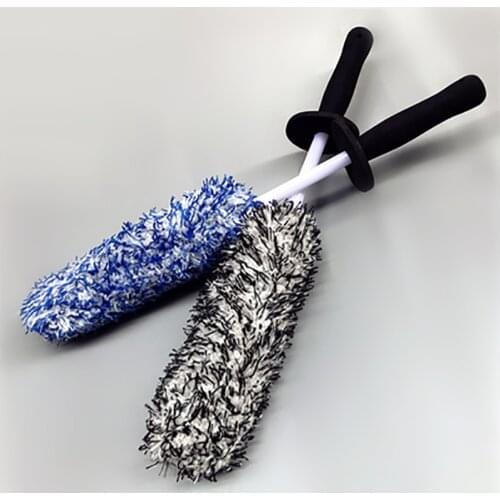 Automobile Beauty Microfiber Wheels Brush Rims Spokes Wheel Barrel & Brake Caliper with Non-Slip Handle Auto Detailing Brush