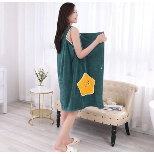 Wearable Cartoon Bathrobe Multicolor Pocket Sling Beach Towel Coral Velvet Bath Towels Pentagonal Soft Absorbent Chest Skirt