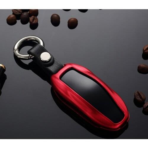 Car Key Case Cover Key Bag for Tesla Model 3 Keyfob Cover Aluminum Alloy for Metal Key Chain Fully Enclosed 7 Colors Universal